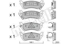 Sada brzdových destiček, kotoučová brzda METELLI 22-0570-0