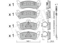 Sada brzdových destiček, kotoučová brzda METELLI 22-0570-1K