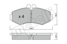 Sada brzdových destiček, kotoučová brzda METELLI 22-0573-0