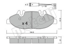 Sada brzdových destiček, kotoučová brzda METELLI 22-0575-0K