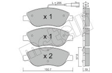 Sada brzdových destiček, kotoučová brzda METELLI 22-0577-0