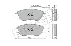 Sada brzdových destiček, kotoučová brzda METELLI 22-0577-1