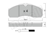 Sada brzdových destiček, kotoučová brzda METELLI 22-0578-0