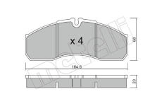 Sada brzdových destiček, kotoučová brzda METELLI 22-0578-3