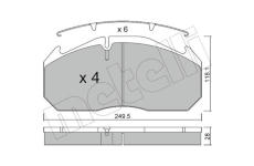 Sada brzdových destiček, kotoučová brzda METELLI 22-0586-0