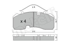 Sada brzdových destiček, kotoučová brzda METELLI 22-0595-0