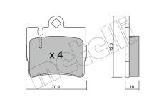 Sada brzdových platničiek kotúčovej brzdy METELLI 22-0597-0