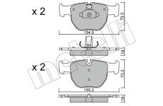 Sada brzdových destiček, kotoučová brzda METELLI 22-0598-0