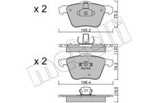 Sada brzdových destiček, kotoučová brzda METELLI 22-0599-0