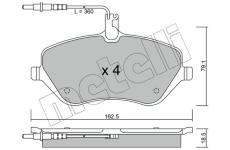 Sada brzdových destiček, kotoučová brzda METELLI 22-0601-0