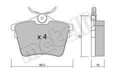 Sada brzdových destiček, kotoučová brzda METELLI 22-0602-0