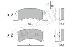 Sada brzdových destiček, kotoučová brzda METELLI 22-0605-0