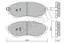 Sada brzdových destiček, kotoučová brzda METELLI 22-0610-0