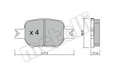 Sada brzdových destiček, kotoučová brzda METELLI 22-0614-0
