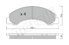 Sada brzdových destiček, kotoučová brzda METELLI 22-0620-0