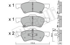 Sada brzdových destiček, kotoučová brzda METELLI 22-0623-0