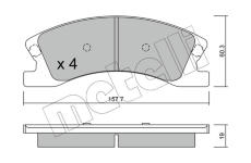 Sada brzdových destiček, kotoučová brzda METELLI 22-0626-0