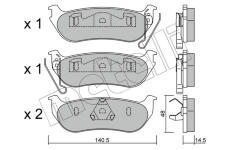 Sada brzdových destiček, kotoučová brzda METELLI 22-0627-0