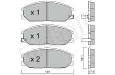 Sada brzdových destiček, kotoučová brzda METELLI 22-0632-0