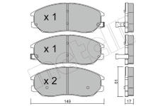 Sada brzdových destiček, kotoučová brzda METELLI 22-0633-0