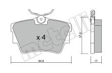 Sada brzdových destiček, kotoučová brzda METELLI 22-0635-0