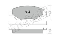 Sada brzdových destiček, kotoučová brzda METELLI 22-0637-0