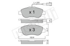 Sada brzdových destiček, kotoučová brzda METELLI 22-0638-1