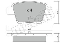 Sada brzdových destiček, kotoučová brzda METELLI 22-0639-0