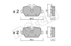 Sada brzdových destiček, kotoučová brzda METELLI 22-0641-0