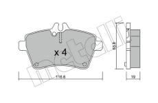 Sada brzdových destiček, kotoučová brzda METELLI 22-0646-0