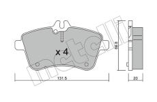 Sada brzdových destiček, kotoučová brzda METELLI 22-0647-0