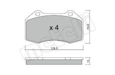 Sada brzdových destiček, kotoučová brzda METELLI 22-0651-0