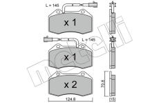 Sada brzdových destiček, kotoučová brzda METELLI 22-0651-2