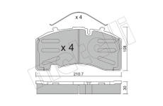 Sada brzdových destiček, kotoučová brzda METELLI 22-0652-0