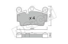 Sada brzdových destiček, kotoučová brzda METELLI 22-0655-0