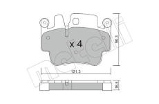 Sada brzdových destiček, kotoučová brzda METELLI 22-0657-0