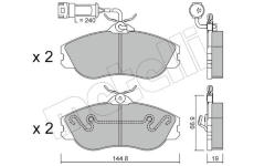 Sada brzdových destiček, kotoučová brzda METELLI 22-0663-1
