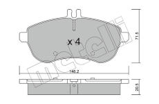 Sada brzdových destiček, kotoučová brzda METELLI 22-0665-0