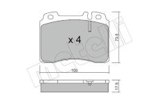 Sada brzdových destiček, kotoučová brzda METELLI 22-0667-0