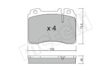 Sada brzdových destiček, kotoučová brzda METELLI 22-0667-1