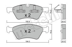 Sada brzdových destiček, kotoučová brzda METELLI 22-0670-0