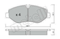 Sada brzdových destiček, kotoučová brzda METELLI 22-0671-0