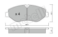 Sada brzdových destiček, kotoučová brzda METELLI 22-0671-1