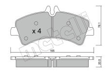 Sada brzdových destiček, kotoučová brzda METELLI 22-0674-0