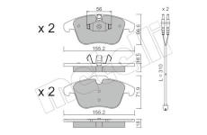 Sada brzdových destiček, kotoučová brzda METELLI 22-0675-5K