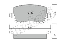 Sada brzdových destiček, kotoučová brzda METELLI 22-0676-0