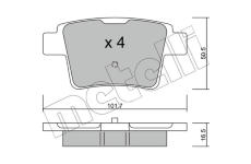 Sada brzdových destiček, kotoučová brzda METELLI 22-0677-0