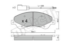 Sada brzdových destiček, kotoučová brzda METELLI 22-0679-0