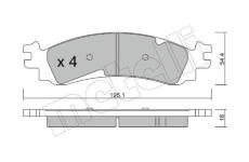 Sada brzdových destiček, kotoučová brzda METELLI 22-0686-0