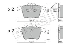 Sada brzdových destiček, kotoučová brzda METELLI 22-0688-0